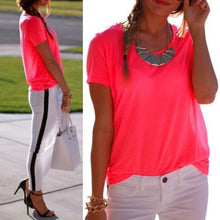 Fashion Womens Casual Short Sleeve T-shirts Sexy Loose Chiffon Tops S-XL NW