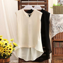 Fashion Womens Sleeveless Chiffon Splicing Irregular Hem Shirts Blouse Tops NW