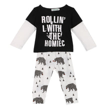 Fasion Infant Baby Boys Clothing Sets Cotton Letter Printed Long Sleeve 2pcs Children Outfits New NW