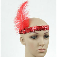 Feather Headband 1920's Flapper Sequin Headpiece Costume Head Band Party Favor NW