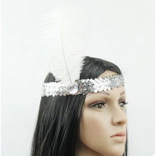 Feather Headband 1920's Flapper Sequin Headpiece Costume Head Band Party Favor NW
