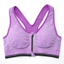 Front Zip Women Racerback exercise Bra Fitness Padded Stretch Workout Top Tank NW