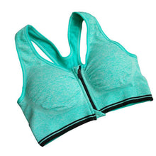 Front Zip Women Racerback exercise Bra Fitness Padded Stretch Workout Top Tank NW