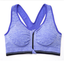 Front Zip Women Racerback exercise Bra Fitness Padded Stretch Workout Top Tank NW