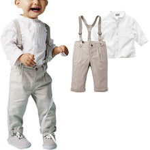 Gentleman Boy Baby T-shirt Top Shirt Bib Pants Overall Outfits Clothing Set NW