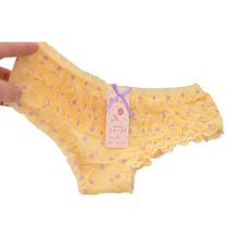 Girl Sexy Dot Calcinha Female Underwear Lovely Women Lace Ruffles Women Sheer Panties Butt Lifter Briefs NW