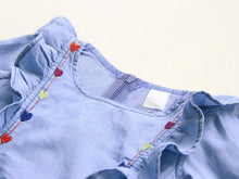 Girl Denim Dress Retro Kids Long Sleeve Jeans Tutu Dresses 1-6Y Children Clothing NW