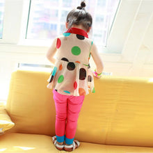 Girls Child Shirts Polka Dot Lapel Sleeveless Chiffon Party Tops Blouse 2-7Y NW
