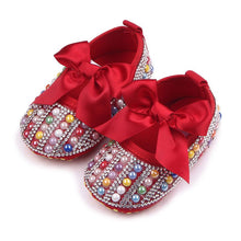 HOT 0-9M Infantil Kids New Diamond Baby Shoes Toddler Girls Shoes Bow First Walkers NW
