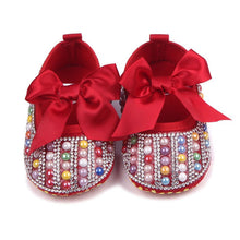 HOT 0-9M Infantil Kids New Diamond Baby Shoes Toddler Girls Shoes Bow First Walkers NW
