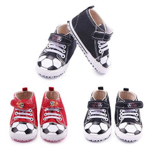 HOT Toddler Infantil Boys Girls Football Pattern Crib Shoes Sneaker Kid Lace-Up Soft Sole Baby Shoes Prewalker NW
