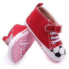HOT Toddler Infantil Boys Girls Football Pattern Crib Shoes Sneaker Kid Lace-Up Soft Sole Baby Shoes Prewalker NW