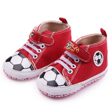 HOT Toddler Infantil Boys Girls Football Pattern Crib Shoes Sneaker Kid Lace-Up Soft Sole Baby Shoes Prewalker NW