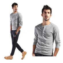 Hot Men Basic Long Sleeve T-shirt Gray Dark Blue Yellow White Slim Cut T Shirt Tops NW