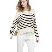 Hot New Brand Women Sweater Long Sleeve Pullover Striped Sweater Knitted Shirt Jumper Sweaters NW