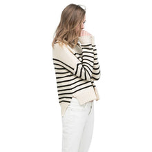 Hot New Brand Women Sweater Long Sleeve Pullover Striped Sweater Knitted Shirt Jumper Sweaters NW