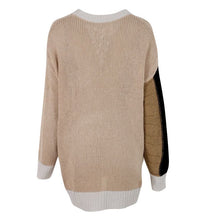 Hot New Casual Women Ladies Geometric Long Sleeve Sweater Knitted Pullover Round Neck Sweaters NW