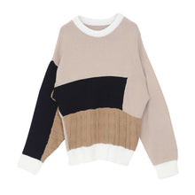 Hot New Casual Women Ladies Geometric Long Sleeve Sweater Knitted Pullover Round Neck Sweaters NW