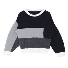 Hot New Casual Women Ladies Geometric Long Sleeve Sweater Knitted Pullover Round Neck Sweaters NW