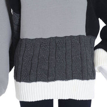 Hot New Casual Women Ladies Geometric Long Sleeve Sweater Knitted Pullover Round Neck Sweaters NW