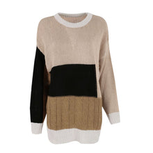 Hot New Casual Women Ladies Geometric Long Sleeve Sweater Knitted Pullover Round Neck Sweaters NW