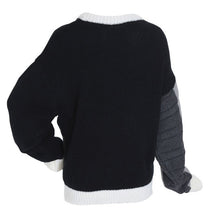 Hot New Casual Women Ladies Geometric Long Sleeve Sweater Knitted Pullover Round Neck Sweaters NW
