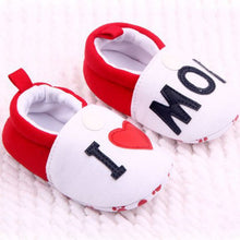 I Love MOM DAD Lovely Baby Girls Boy Shoes Round Toe Flats Soft Slippers Toddler Shoes NW