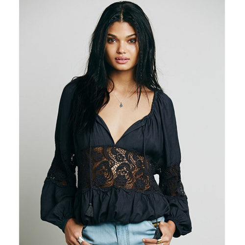 Women Lace Batwing Long Sleeve T-shirt Tops Bottoming Shirt New Black Red White NW