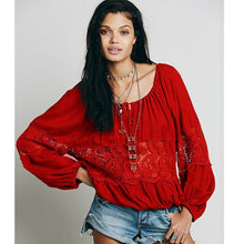 Women Lace Batwing Long Sleeve T-shirt Tops Bottoming Shirt New Black Red White NW