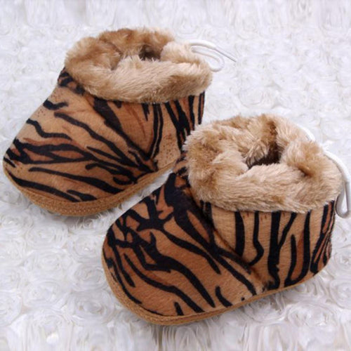 Hot Leopard Baby Kid Toddler Shoes Boys Girls Cotton Warm Anti-slip Boots NW