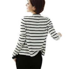 Hot Women Slim Short Jacket Ladies White Striped Coat One Button Long Sleeve Outerwear Suit JacketsHG NW