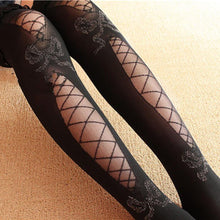 Hot Womens Lady Sexy Grid Lace Knee High Socks Black Floral Thigh-High Stockings NW