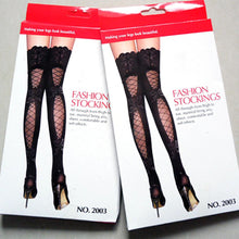 Hot Womens Lady Sexy Grid Lace Knee High Socks Black Floral Thigh-High Stockings NW