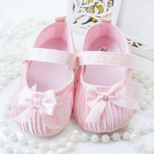 Infant Toddler Baby Shoes Kids Girls Laces Ribbon Bowknot Crib Shoes Soft Walker NW