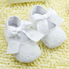 Infant Toddler Baby Shoes Kids Girls Laces Ribbon Bowknot Crib Shoes Soft Walker NW