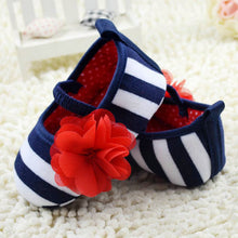 Infant Toddler Stripe Flower Crib Shoes Soft Sole Kid Girls Baby Shoes Prewalker NW