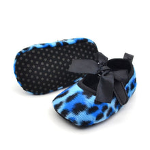 Infants Girs Princess Bowknot Ribbon Soft SoleCrib Shoe Leopard Prewalkers Shoes 0-18 M NW