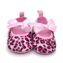 Infants Girs Princess Bowknot Ribbon Soft SoleCrib Shoe Leopard Prewalkers Shoes 0-18 M NW