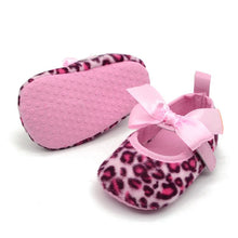 Infants Girs Princess Bowknot Ribbon Soft SoleCrib Shoe Leopard Prewalkers Shoes 0-18 M NW