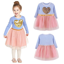 Kid Baby Girls Lace Party Dresses Long Sleeve 3D Heart Tulle Tutu Dress 2-7Y New NW