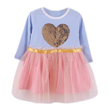 Kid Baby Girls Lace Party Dresses Long Sleeve 3D Heart Tulle Tutu Dress 2-7Y New NW