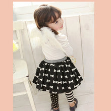 Kid Girls Long Sleeve Shirt Bow-knot Dress Kerchief 3PC Set Outfits Clothes 1-5Y NW