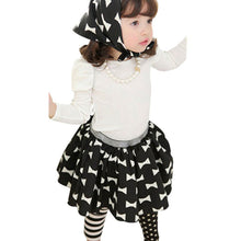 Kid Girls Long Sleeve Shirt Bow-knot Dress Kerchief 3PC Set Outfits Clothes 1-5Y NW