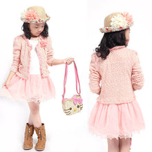 Kids 3-10Y Costume 2Pcs Clothes Set Jacket Dress Outfit Set Baby Girls Clothing Sets Tutu Dress Cotton Lace NW