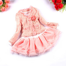 Kids 3-10Y Costume 2Pcs Clothes Set Jacket Dress Outfit Set Baby Girls Clothing Sets Tutu Dress Cotton Lace NW
