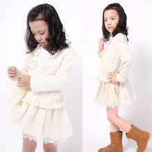 Kids 3-10Y Costume 2Pcs Clothes Set Jacket Dress Outfit Set Baby Girls Clothing Sets Tutu Dress Cotton Lace NW