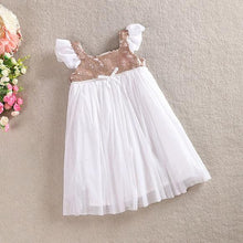 Kids Baby Girls One Piece Dress Ruffled Sleeve Sequins Pleated Dresses 1-5 Years NW