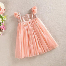 Kids Baby Girls One Piece Dress Ruffled Sleeve Sequins Pleated Dresses 1-5 Years NW