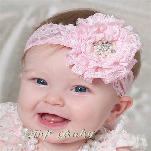 Kids Baby Hair Decor Flowers Pearl Headband Toddler Girl Hairbands Hair Band Headdress NW
