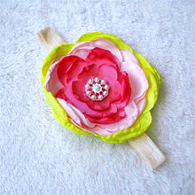 Kids Girl Baby Infant Big Flower Rose Rhinestone Headbands Hair Bow Band Headwear NW